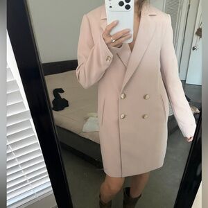 Zara Blush Double-Breasted Blazer